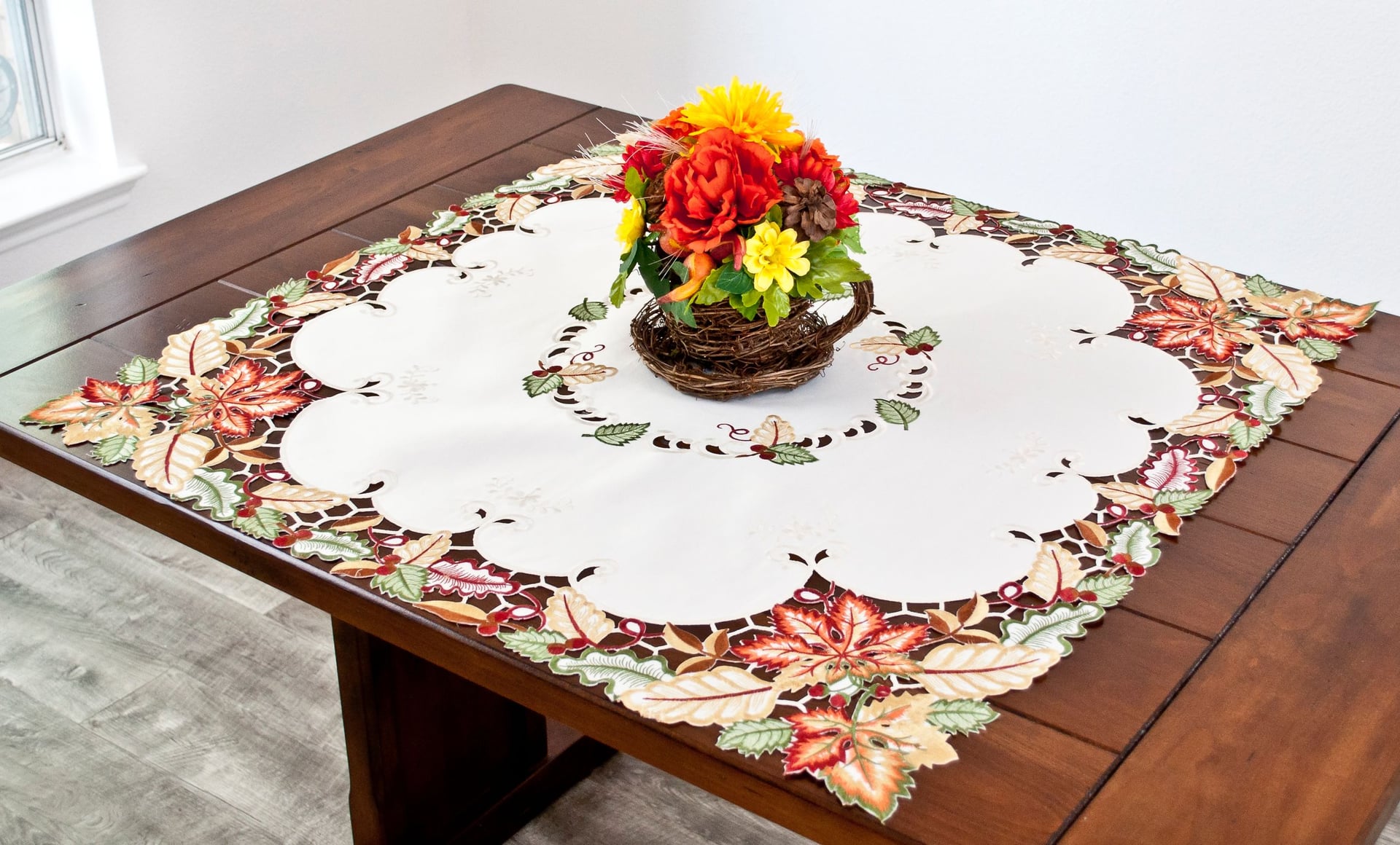 Fall Maple Leaf Square Table Topper (33")